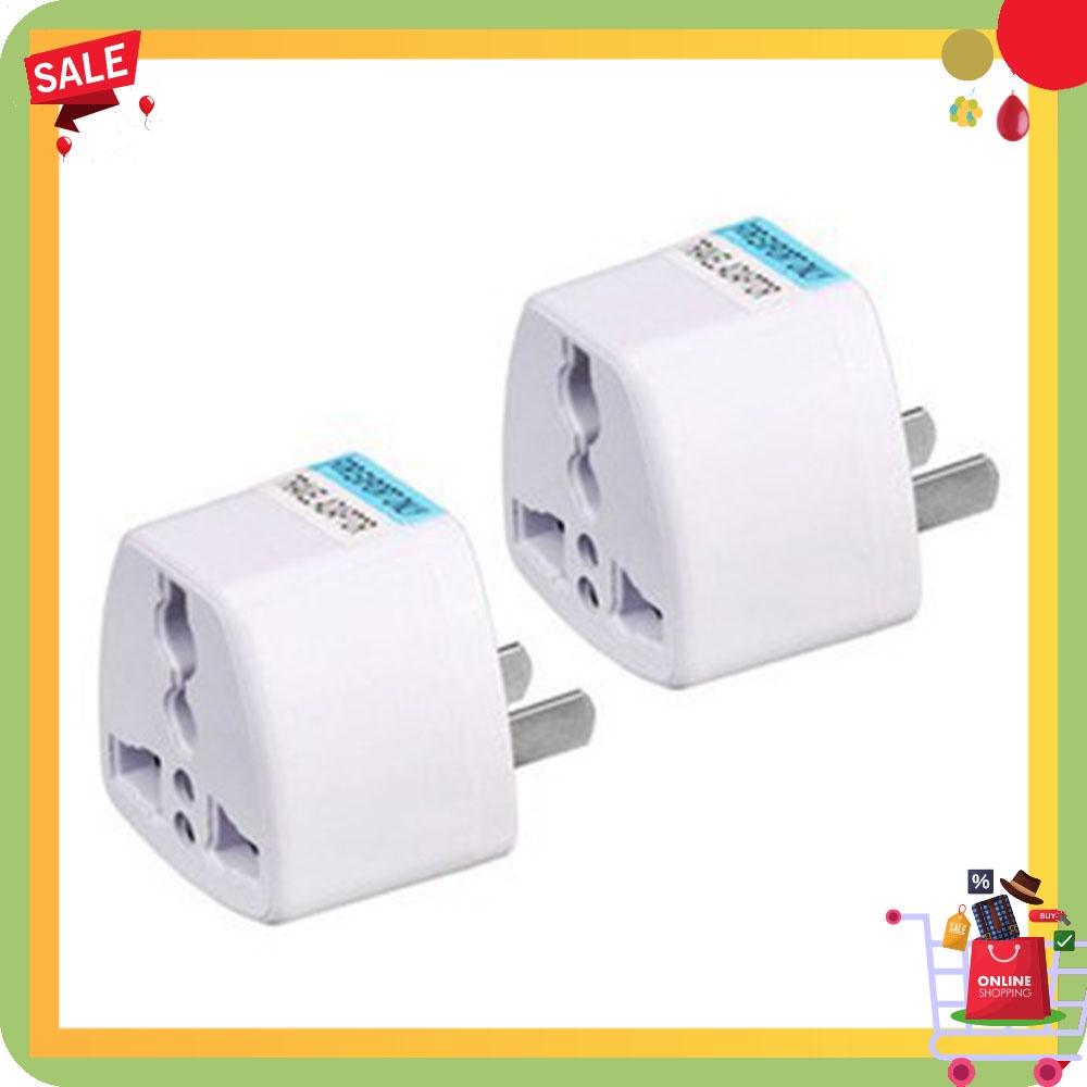 Giắc Ổ Cắm Chuyển Đổi Đầu 3 Chân Sang 2 Chân Nguồn 220V Thông Thường Đầu Dẹp Tiện Lợi Nhỏ Gọn- Ổ Cắm Chuyển Đổi