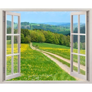 Tranh dán tường cửa sổ 3D VTC cảnh đẹp thiên nhiên VT0150 kim sa