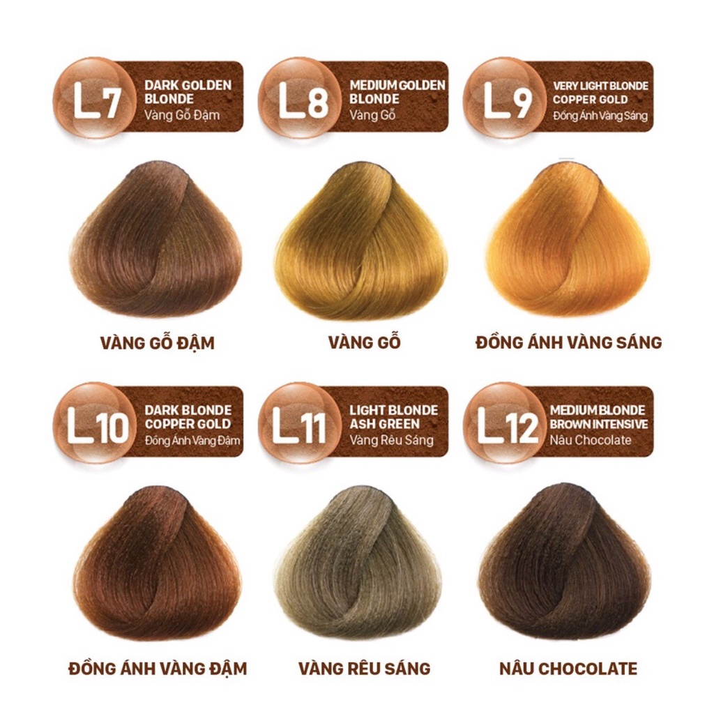 Nhuộm tóc màu thời trang với thành phần thiên nhiên Youth &amp; Color Lavox - Gồm 18 màu nhuộm