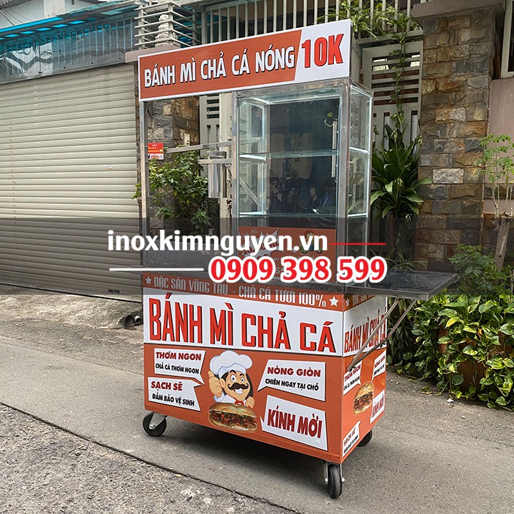 Xe đẩy bánh mì chả cá 1M