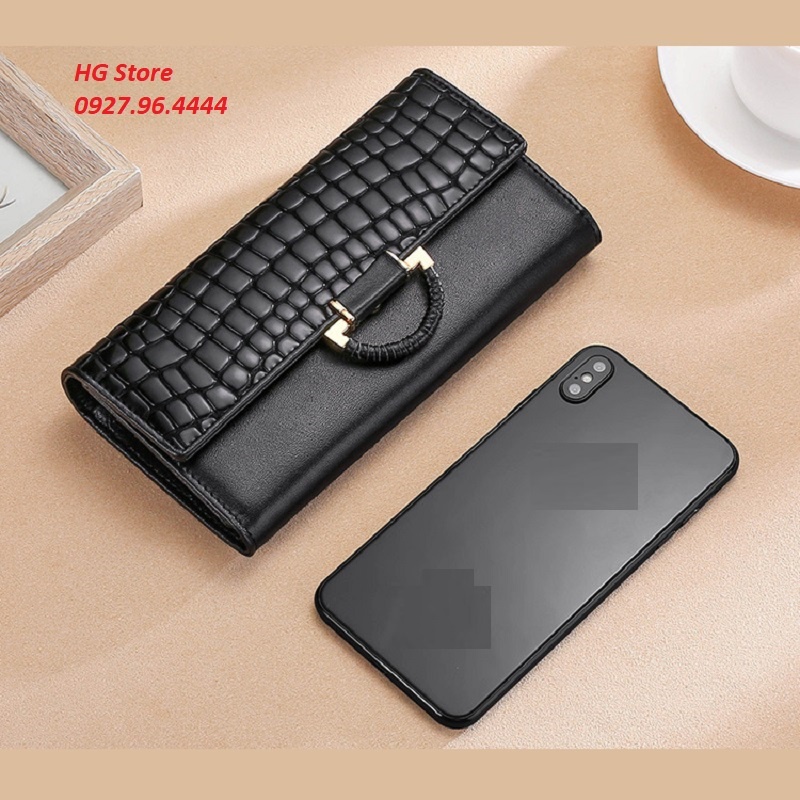 Ví Da Nữ Cao Cấp Da Bò(Da Thật  100%) Dáng Dài Sang Trọng Size 19cm VN02(Bảo Hành 12 Tháng)
