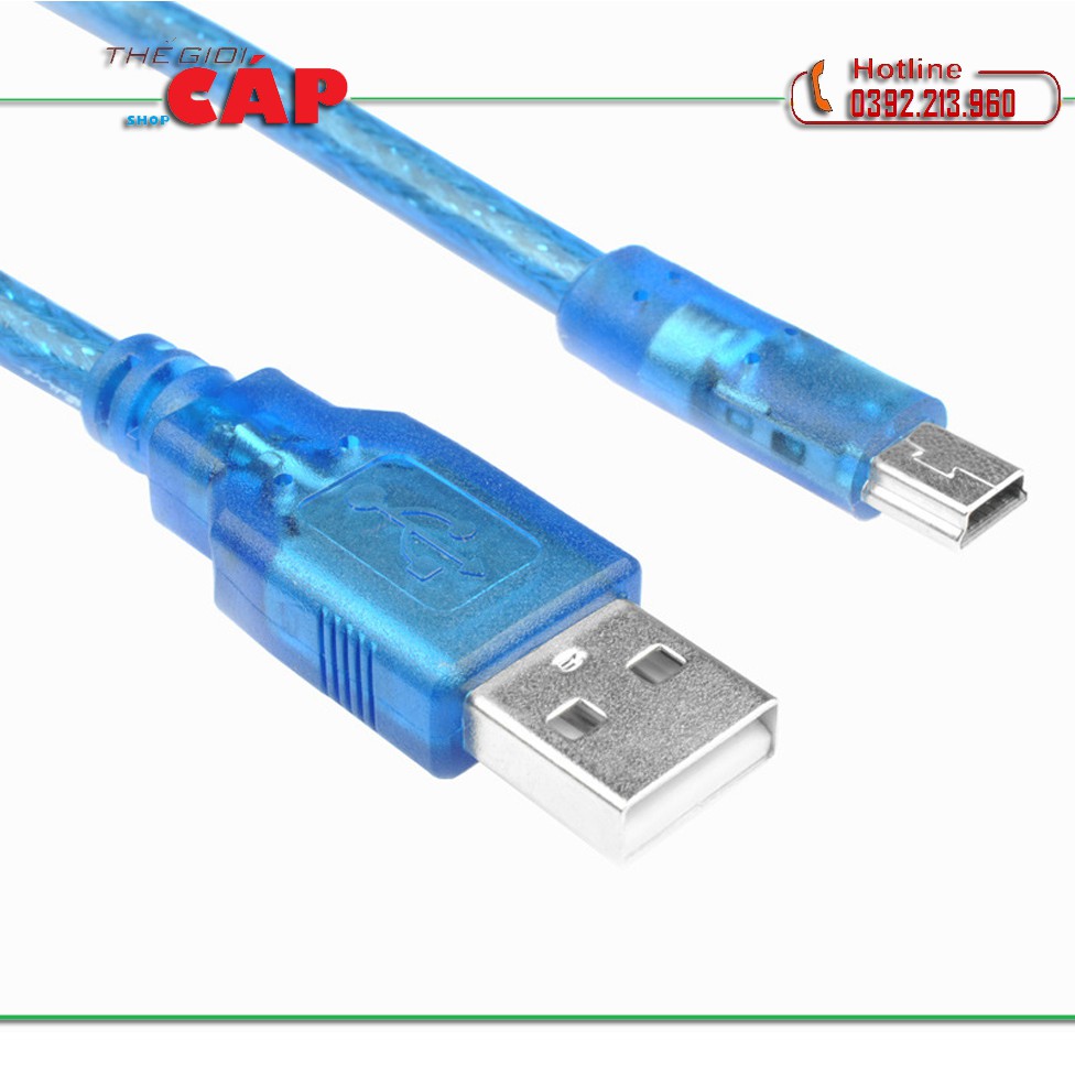 CÁP MINI USB SANG USB NGẮN 30CM XANH CHỐNG NHIỄU