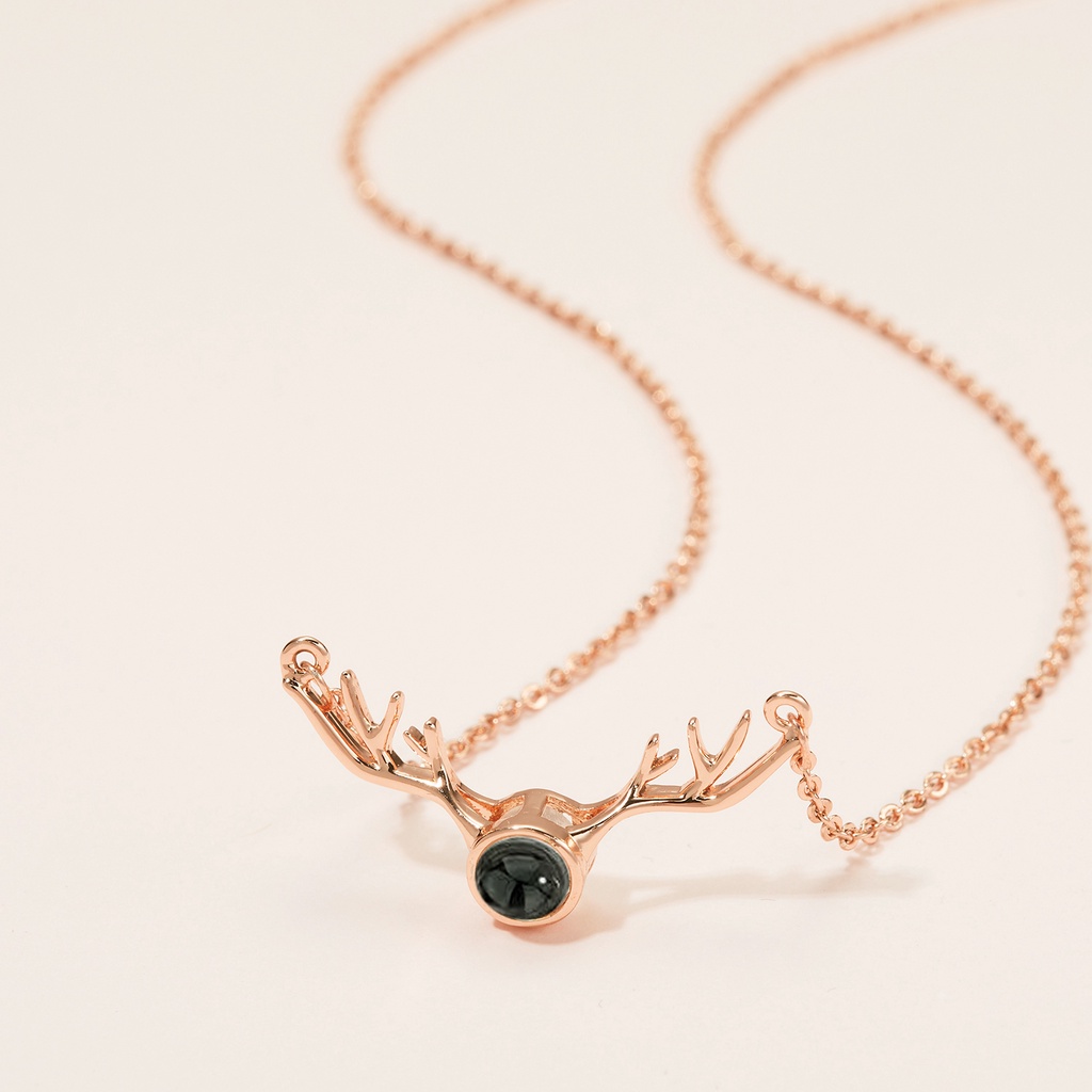 Vòng cổ RINHOO mặt hình sừng hươu phù hợp làm quà tặng ngày lễ thời trang