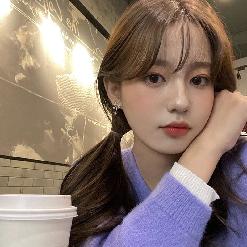 Khuyên tai AHELLOGIRL dáng dài hình ngôi sao đính đá thời trang cho nữ
