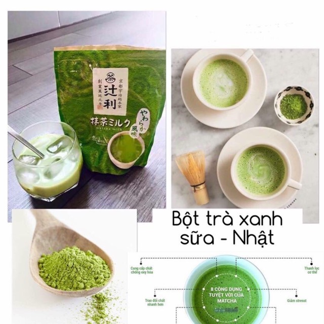 Bột trà xanh sữa matcha milk của nhật