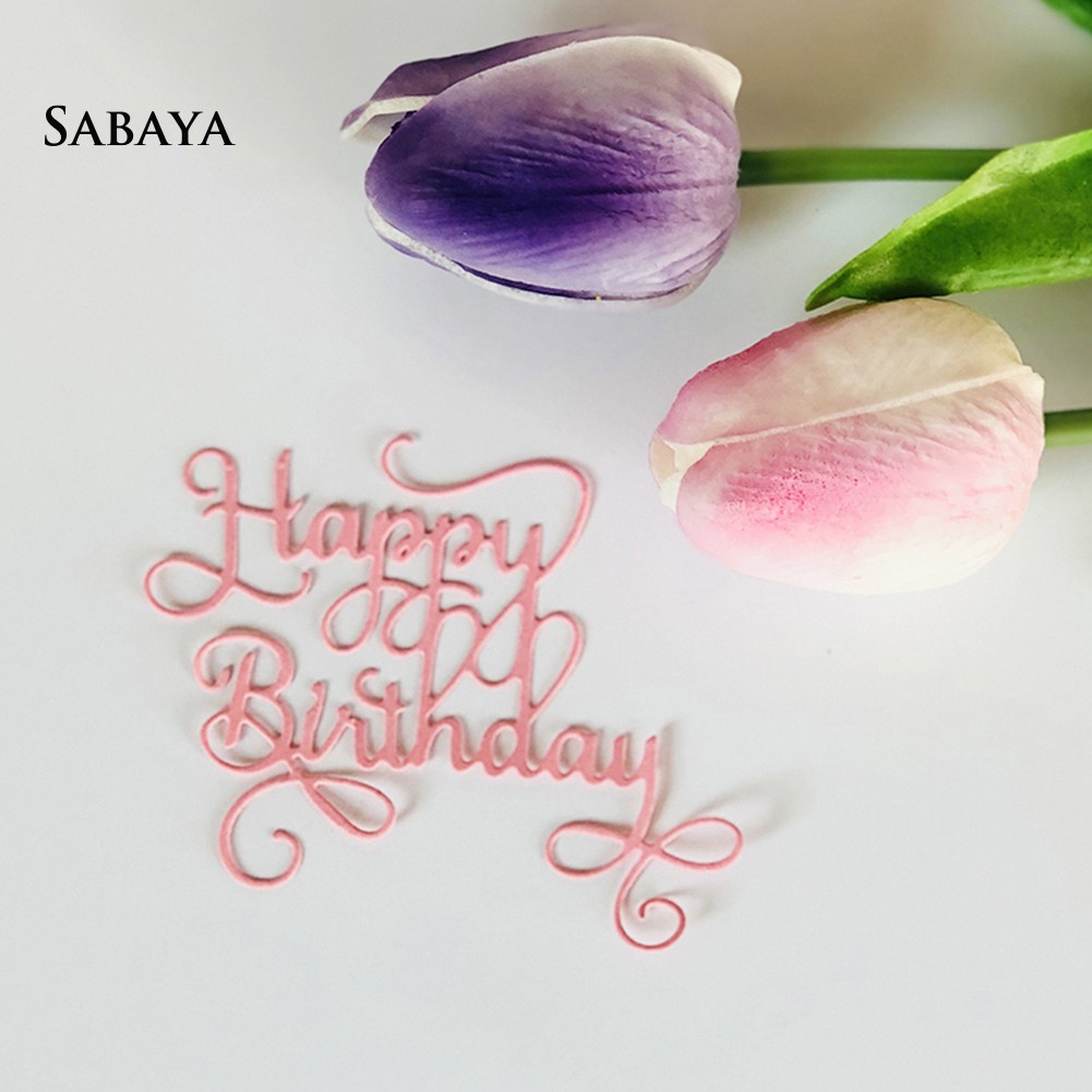 Khuôn kim loại cắt giấy chữ Happy Birthday xinh xắn
