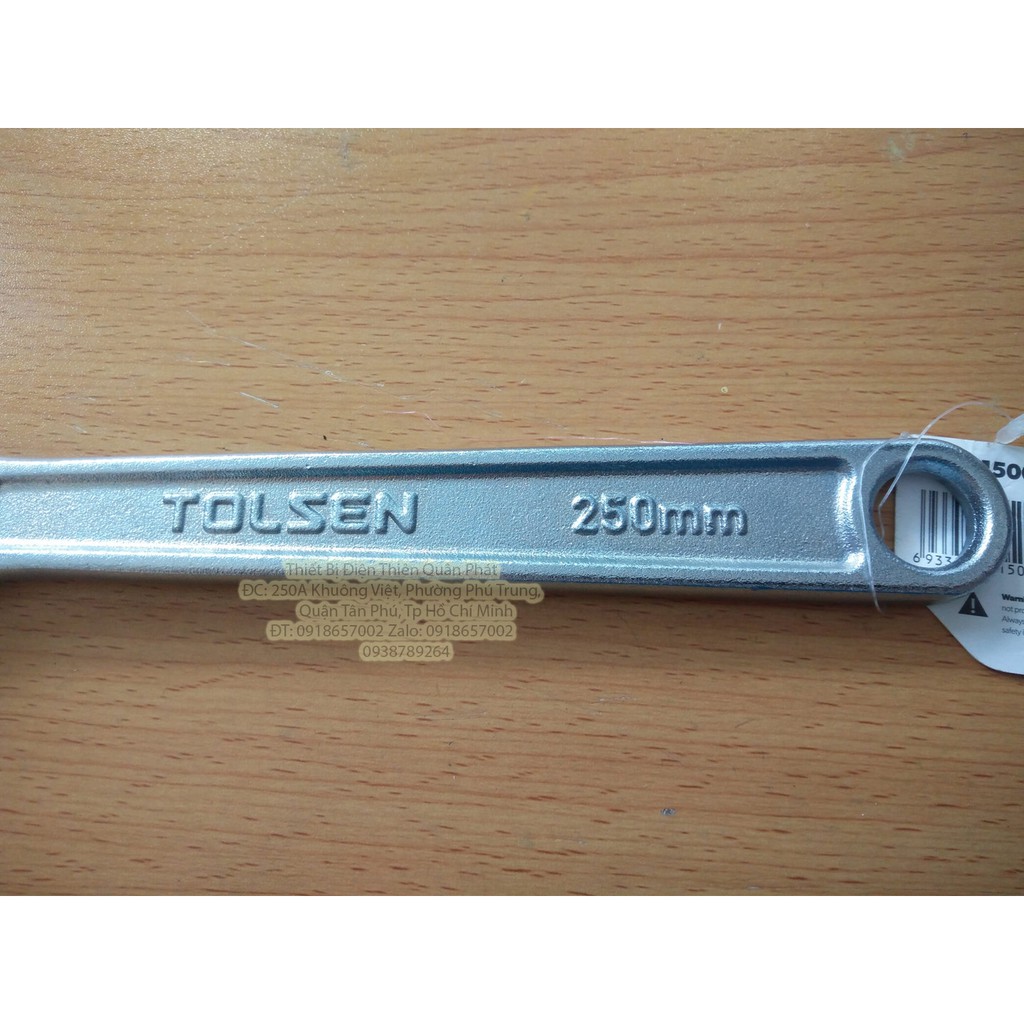 Mỏ lết Tolsen cán trơn hàng chính hãng chất liệu cao cấp, chống gỉ tốt kích thước 150mm~200mm~250mm