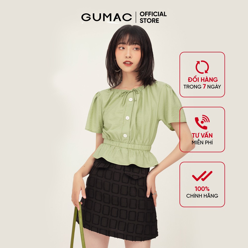 [Mã WABRGU100 giảm 15% đơn 249K tối đa 100k] Áo croptop nữ bo chun GUMAC phong cách unisex cá tính nhiều màu AB366 | BigBuy360 - bigbuy360.vn