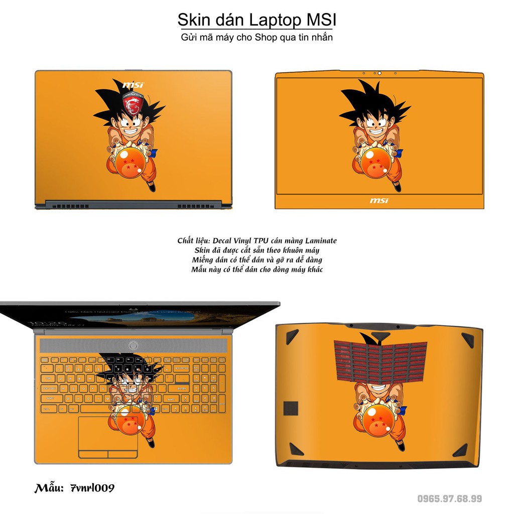 Skin dán Laptop MSI in hình Dragon Ball (inbox mã máy cho Shop)