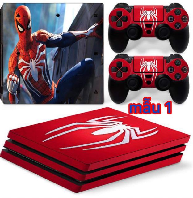 Dán skin lụa ps4 slim pro 5 mẫu người nhện dán Ps4 SP