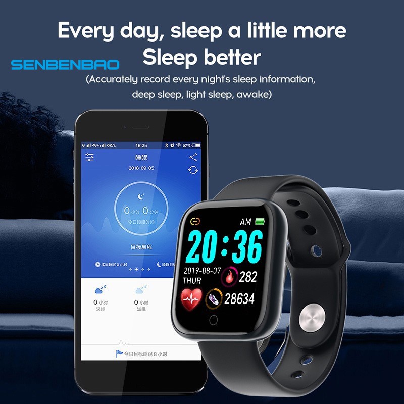 Đồng Hồ Thông Minh Y68 Chống Thấm Nước Kết Nối Bluetooth Theo Dõi Sức Khỏe