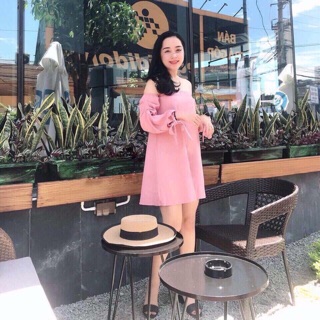 Đầm Trễ Vai nơ tay