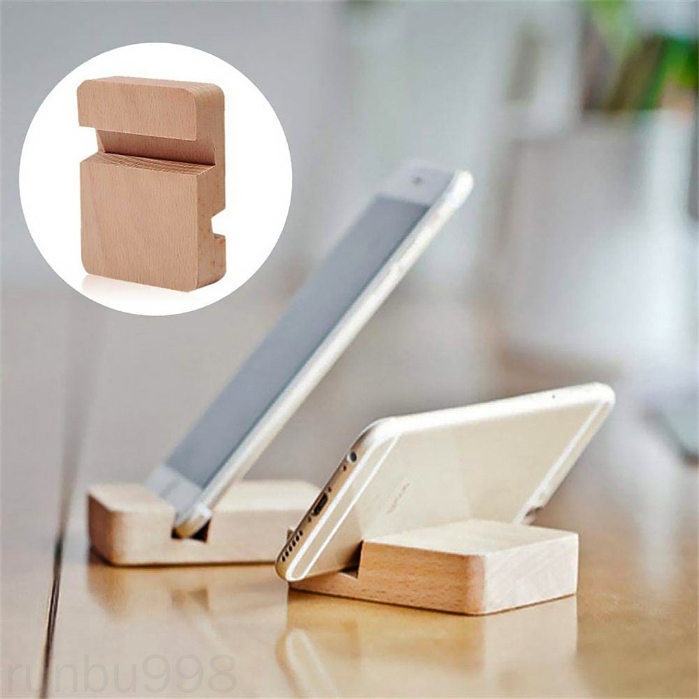 Giá Đỡ Điện Thoại Di Động Để Bàn Bằng Gỗ Thời Trang Sành Điệu Newbu998