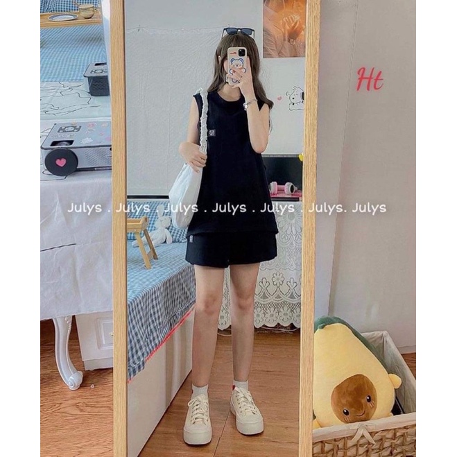 Bộ tanktop logo bò sữa HT12