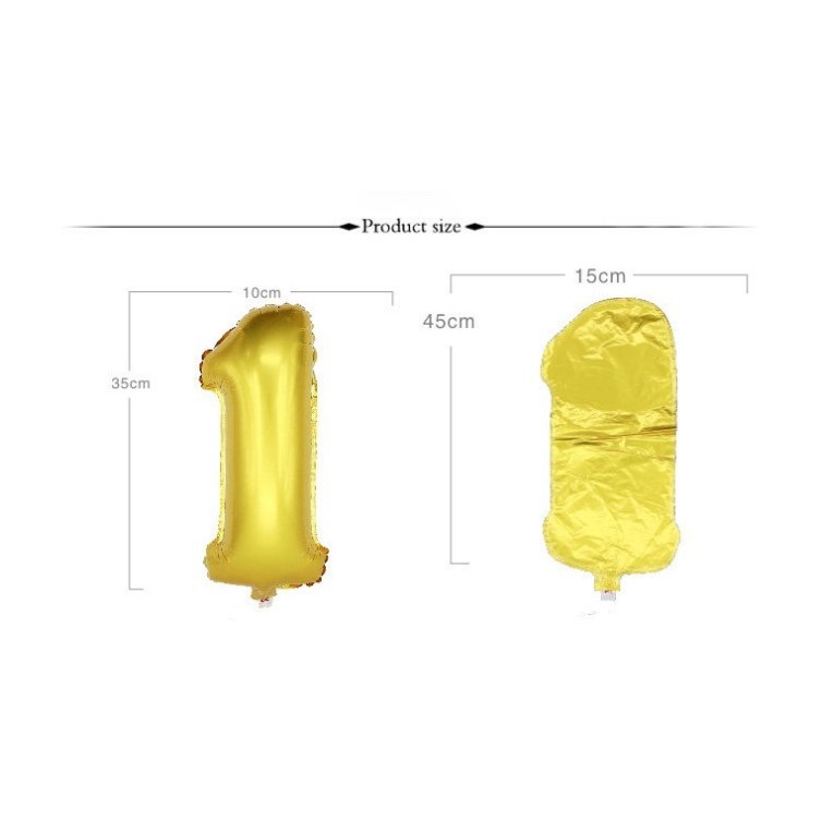 Bong Bóng Hình Chữ Số Nhỏ 40cm trang trí background sinh nhật, Bong Bóng Số Tuổi Trang Trí Tiệc Sinh Nhật Happy Birthday