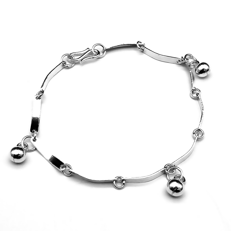 Vòng tay nữ BẠC HIỂU MINH LTU016 lắc tay nữ mix bi bạc nữ tính thời thượng