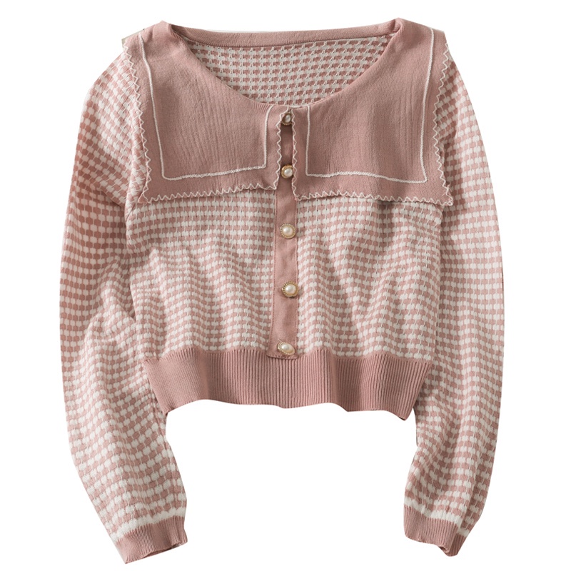 Mới Áo Sweater Tay Dài Sọc Ca Rô Thời Trang Mùa Thu 2021