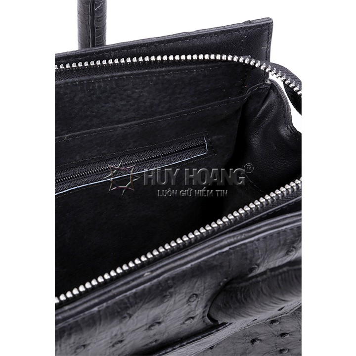 Túi xách Huy Hoàng da đà điểu màu đen HP6401