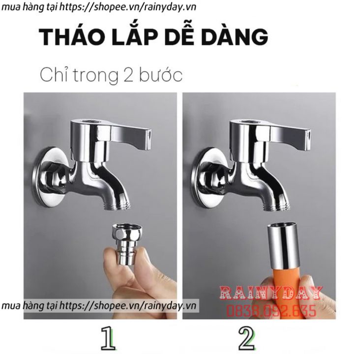 Ống nối dài vòi nước, đầu nối dài vòi nước rửa tay bát chén 30/50cm xoay 360/720 độ uốn cong tiện lợi