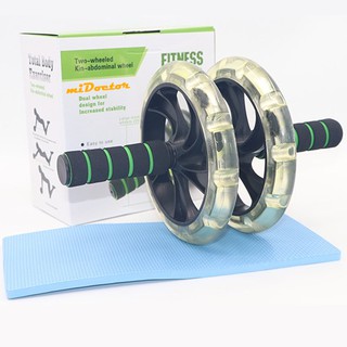 Bộ Con Lăn Tập Bụng 2 Bánh – Kèm Thảm Lót – Con Lăn Tập Cơ Bụng 6 Múi