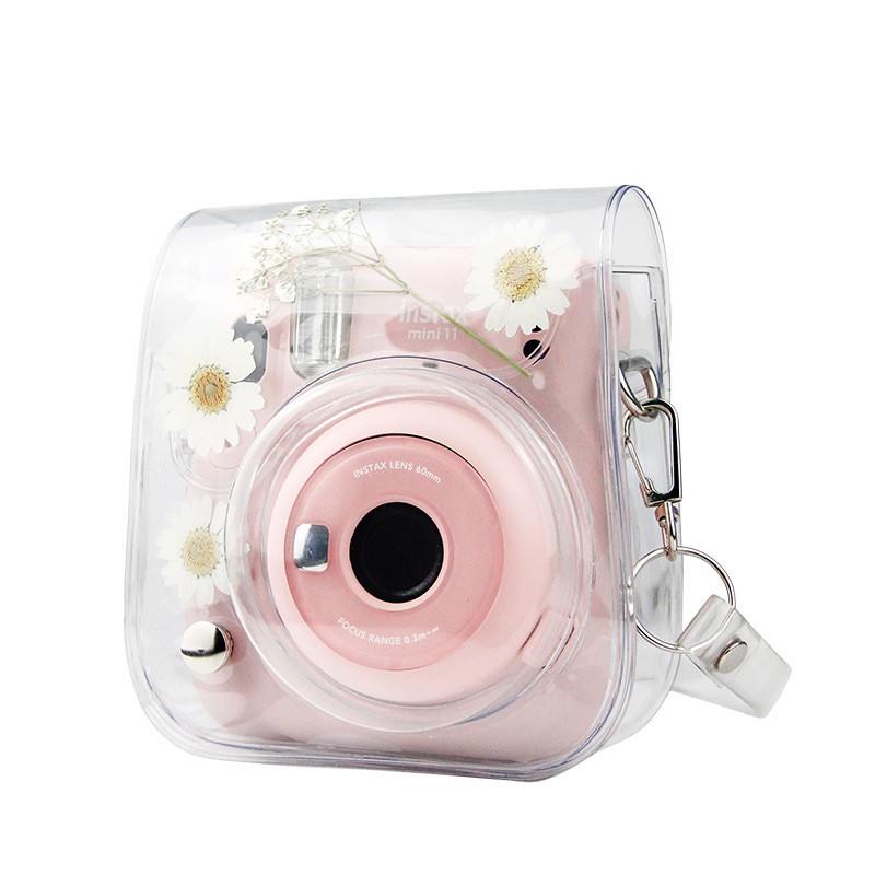 [Mã ELORDER5 giảm 10K đơn 20K] CASE BẢO VỆ MÁY INSTAX MINI 11 - MẪU HOA TRONG SUỐT