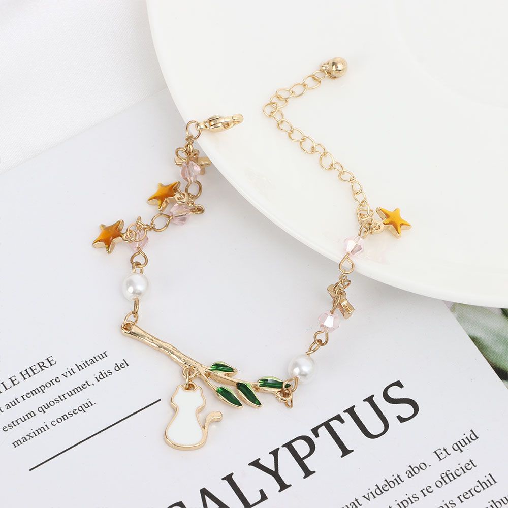 Vòng tay đính ngọc trai nhân tạo hình hoạt hình dễ thương