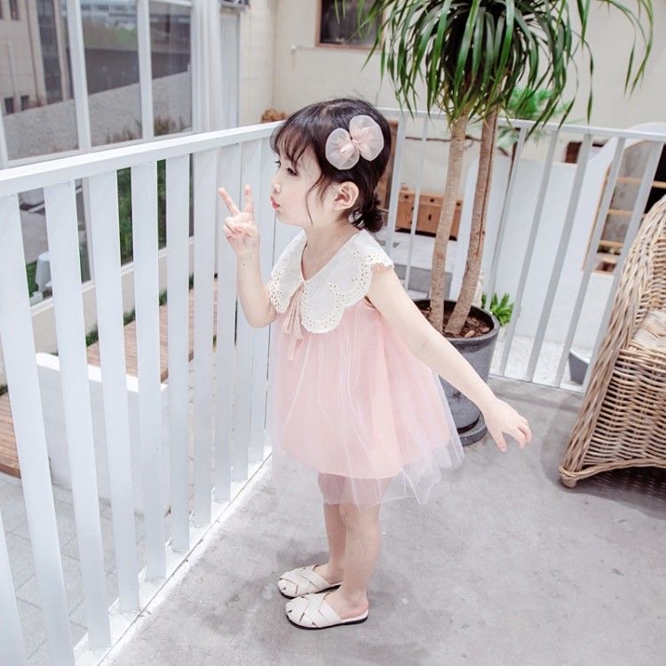 Váy xòe bé gái đơn giản dễ thương phong cách Hàn Quốc