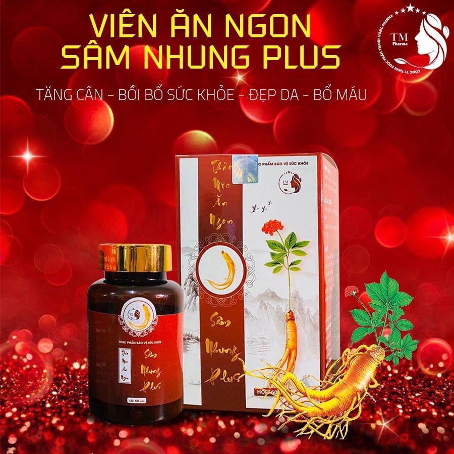 Tăng cân Sâm Nhung Plus ❤️[ CHÍNH HÃNG ] ❤️Tăng Cân Chính Hãng Giúp Ăn Ngon Tăng Cân Ngủ Sâu Cải Thiện Hệ Tiêu Hoá