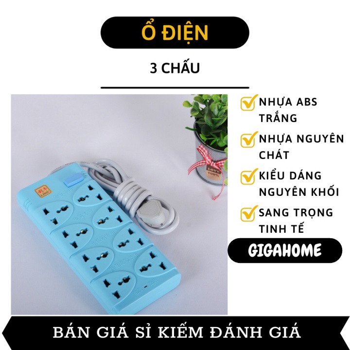 Ổ Cắm Thông Minh   GIÁ VỐN]   Ổ cắm điện 3 chấu dài 2m 8 lỗ an toàn màu sắc thẩm mỹ 9538