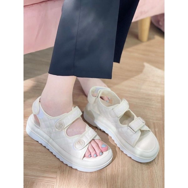 Giày sandal 2 quai chần chỉ CNel đế bánh mì 4p hàng loại 1 siêu đẹp