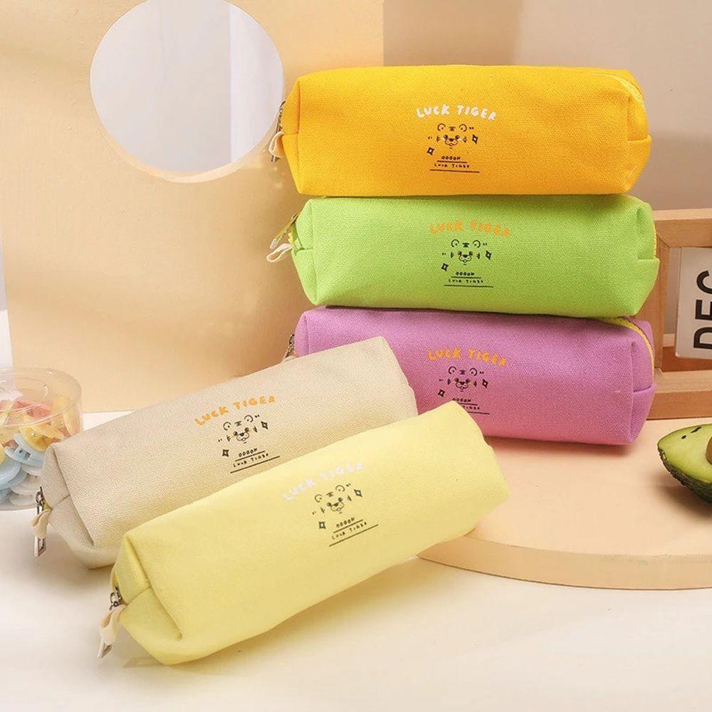 Túi Đựng Bút Bằng Vải Canvas Chống Nước In Hình Hổ Dễ Thương