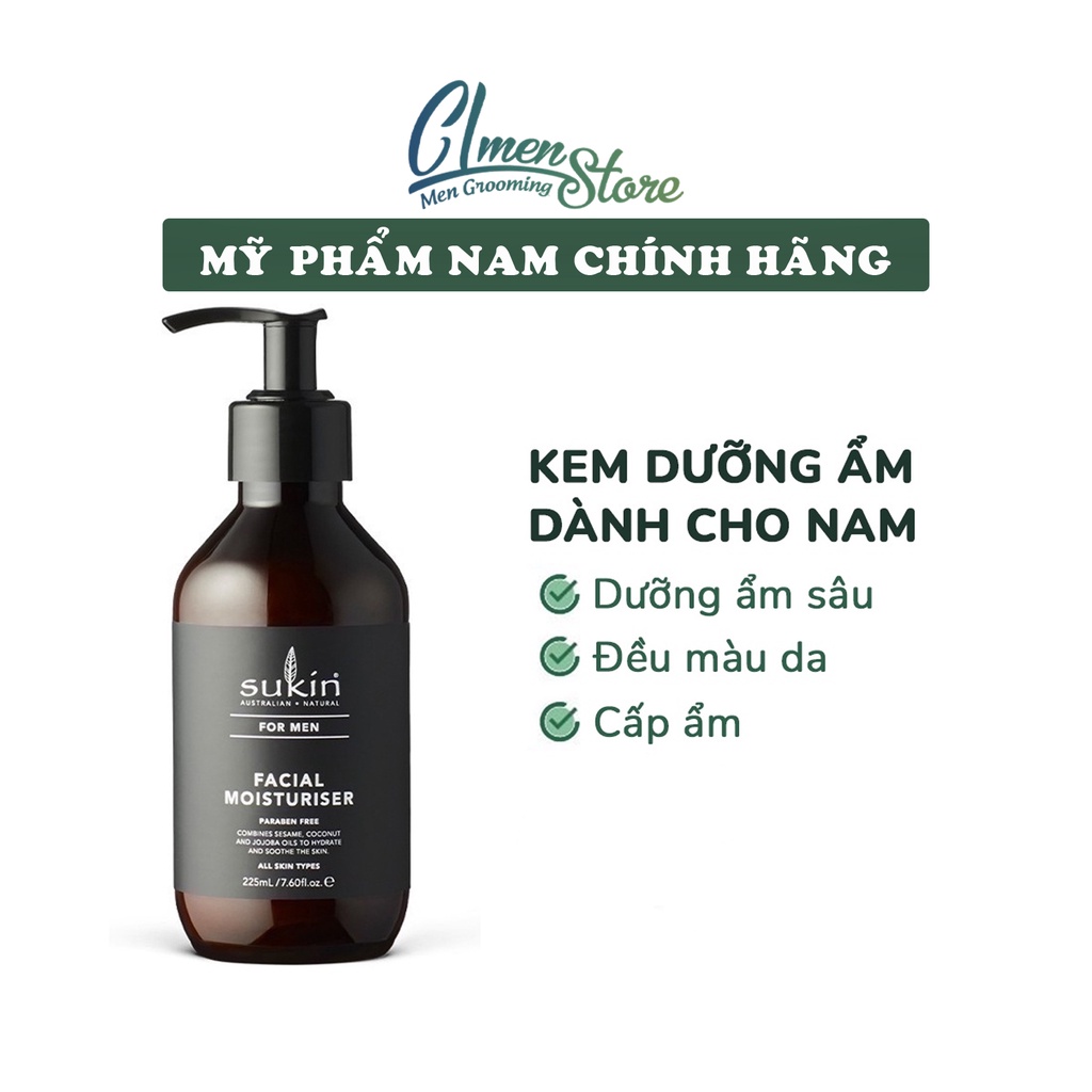 Kem Dưỡng Ẩm Dành Cho Nam Sukin For Men Facial Moisturiser 225ml