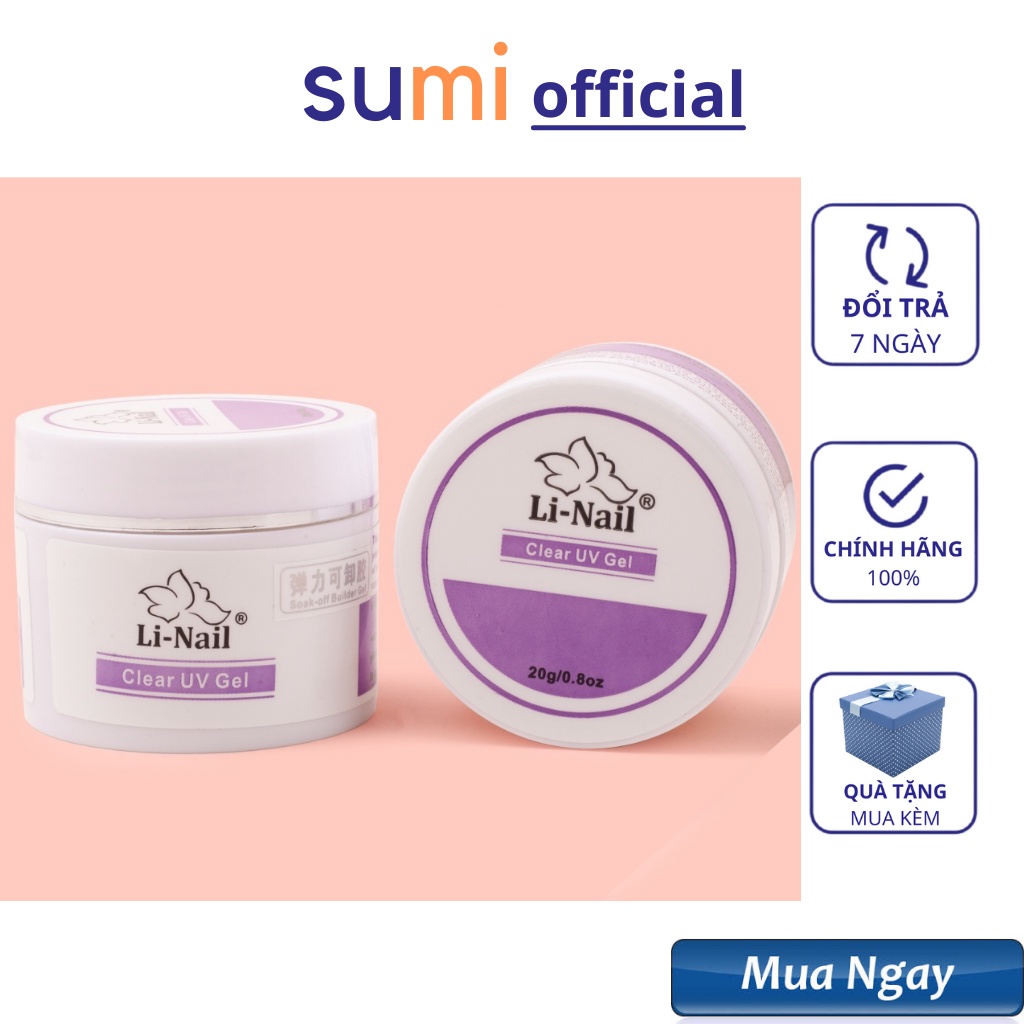 Gel đắp móng Li-nail chính hãng chất đậm đặc không nóng, màu trong suốt