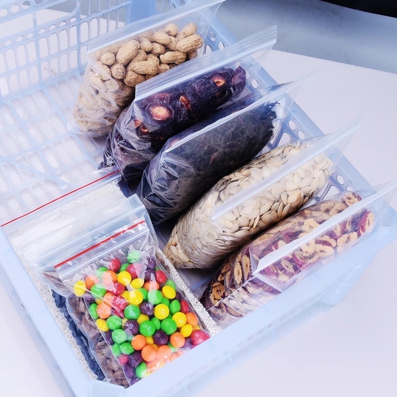 Set 100 túi khóa kéo mini bằng nhựa trong suốt chống nước