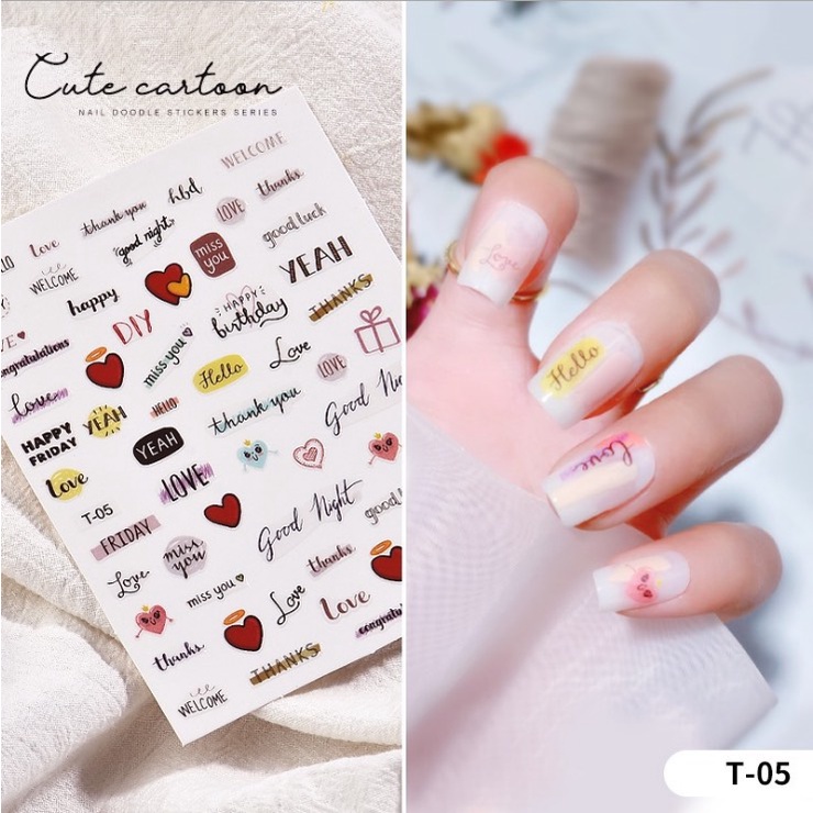 Hình dán móng tay cầu vồng T05