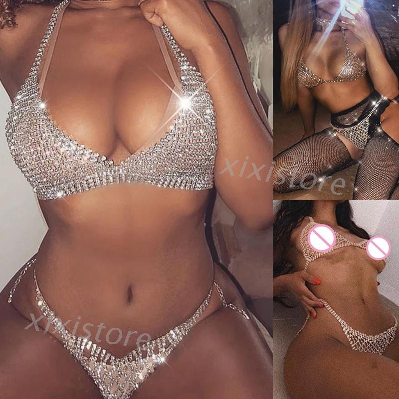 Set bikini đính đá lấp lánh thiết kế quyến rũ