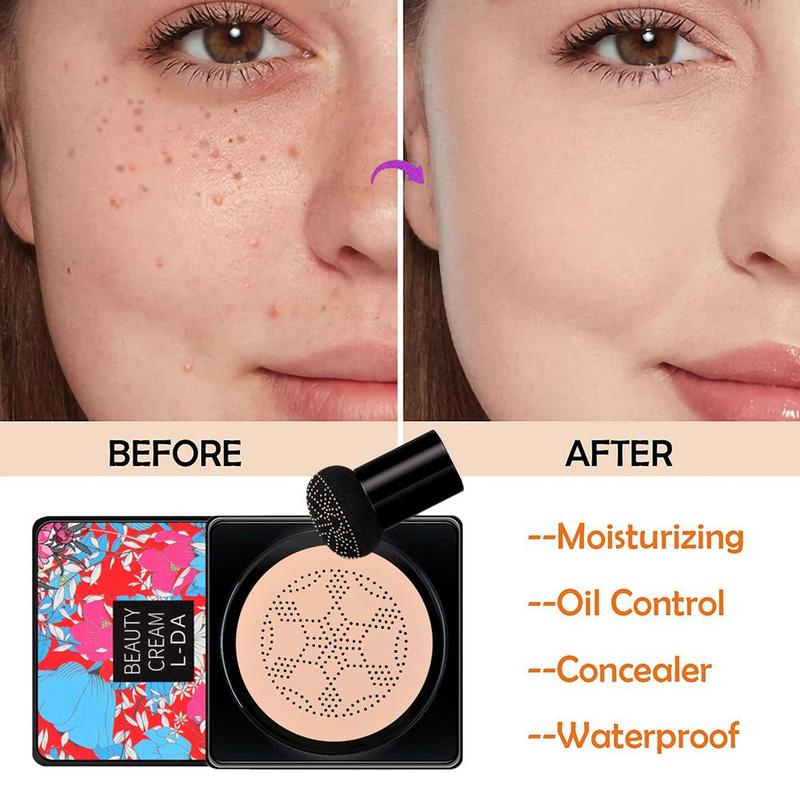 Kem Nền BB Air Cushion Che Khuyết Điểm Làm Trắng Da Chống Thấm Nước Kèm Mút Trang Điểm Hình