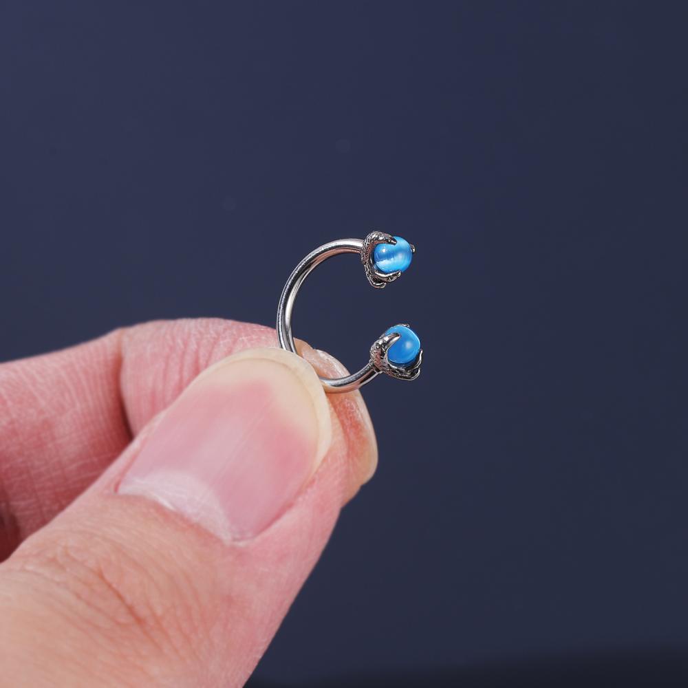 1 Khuyên Xỏ Mũi Hình Móng Vuốt Rồng / Bướm Bằng Thép Không Gỉ Phong Cách Punk Helix