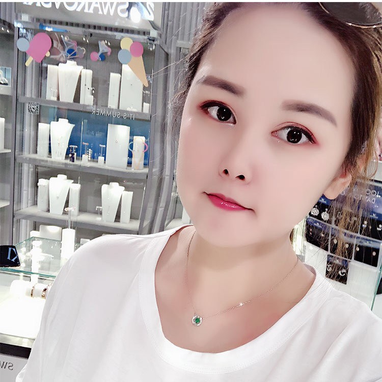 [New product] Swarovski DUO necklace short collarbone chain jewelry for women as a gift for girlfriend S925 silver