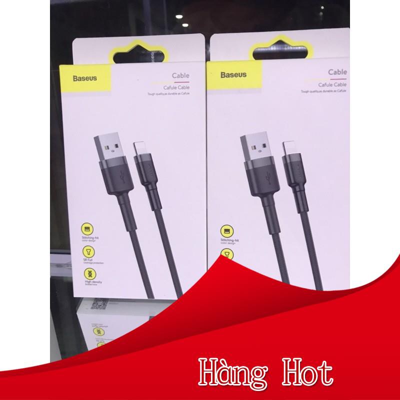 Dây sạc lighting baseus chính hãng 2m bọc dù, hỗ trợ sạc iphone 5,5s,6,6s,7,plus,6splus,6plus,7,7plu