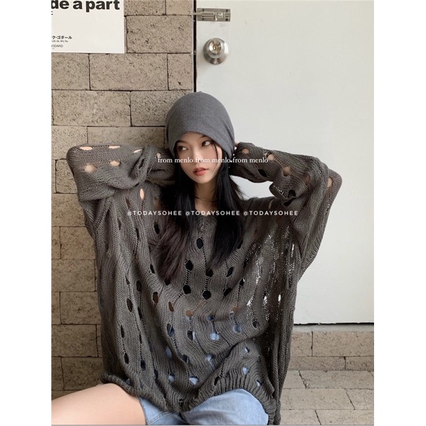 Áo len rách 2 màu