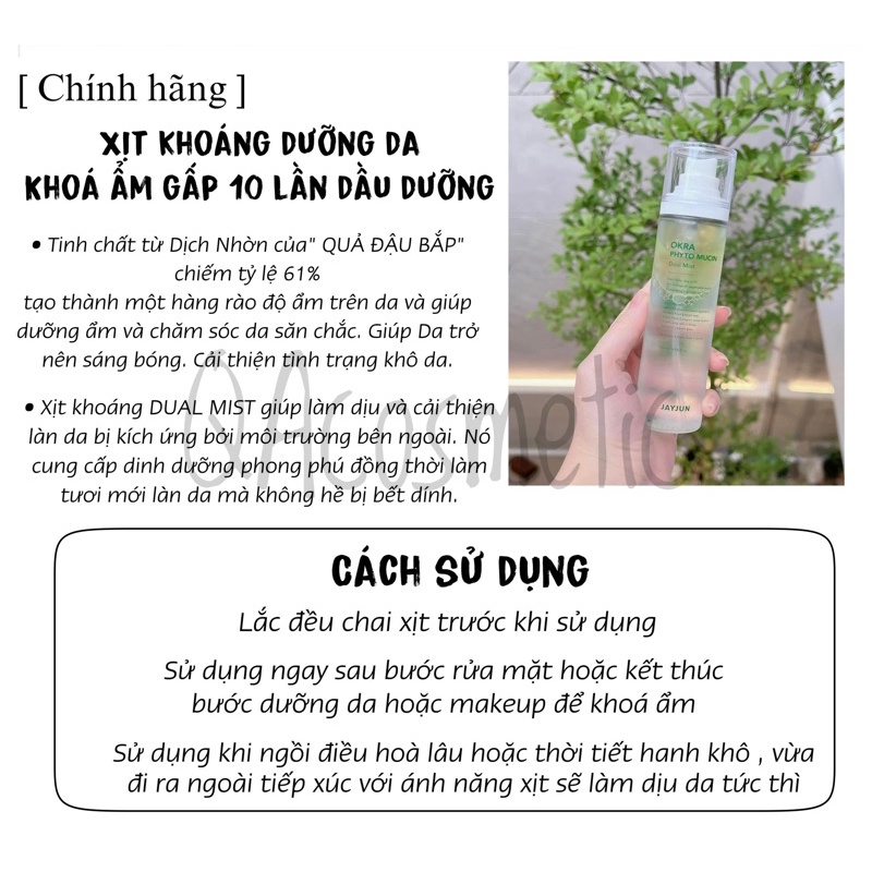 Xịt Cấp Ẩm Chuyên Sâu Từ Thực Vật. OKRA PHYTO MUCIN 120ml