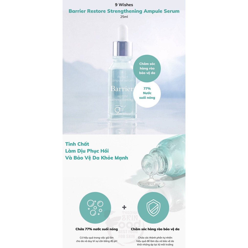 Tinh chất trẻ hóa da 9 Wishes Barrier Ampule Serum