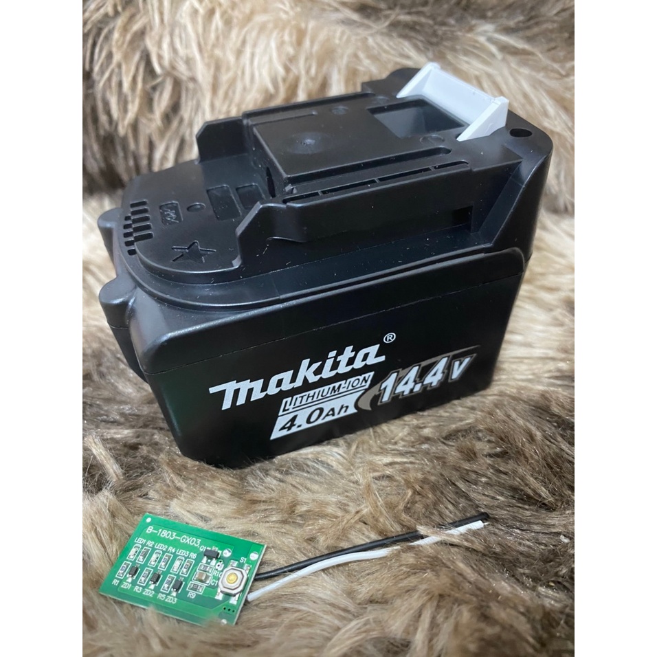 Vỏ Makita 4s 14.4v 8 cell sạc adapter thay thế vỏ zin, có led báo pin