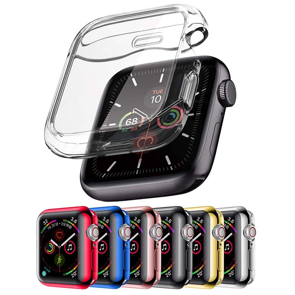 Ốp Đồng Hồ Apple Watch Bảo Vệ Màn Hình Bằng Silicon Trong Suốt 38/40/42/44mm Dành Cho iWatch Series SE 6/5/4/3/2/1