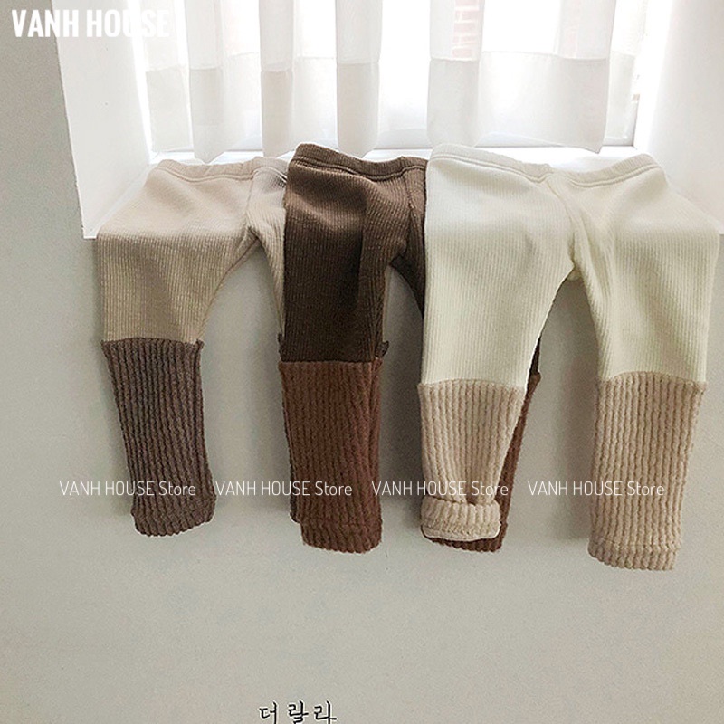 Quần nỉ đáp gấu len phong cách Hàn Quốc