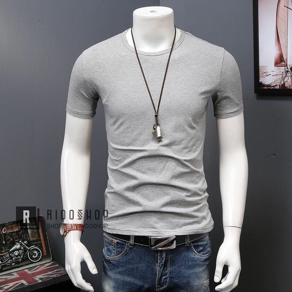 Áo thun nam trơn cổ tròn tay ngắn cao cấp RIN103 - áo phông nam đẹp Riooshop | BigBuy360 - bigbuy360.vn