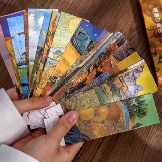 Bookmark Thẻ Đánh Dấu Sách Vở Tranh Nghệ Thuật Van Gogh, Monet Vintage Trang Trí Sổ Bullet Journal