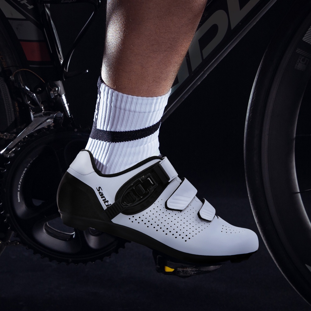 Santic Nam giày đi xe đạp cho người mới bắt đầu giày đi xe đạp giày đi xe đạp chống trượt thoáng khí Khóa xe đạp giày có đệm K20MJ149