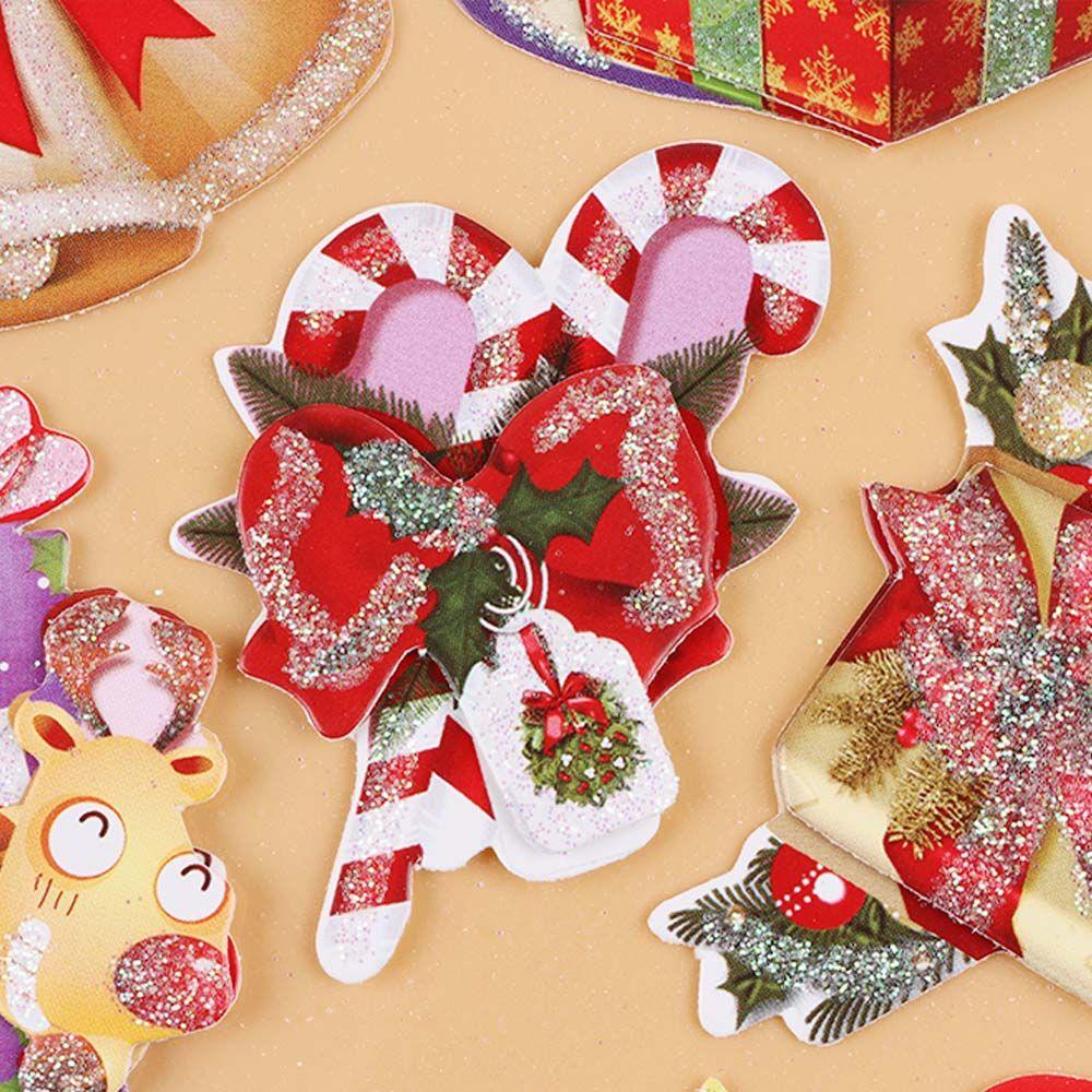 LAYOR1 Set 5 Sticker Dán Trang Trí Sổ Tay Chủ Đề Giáng Sinh Màu Sắc Ngẫu Nhiên